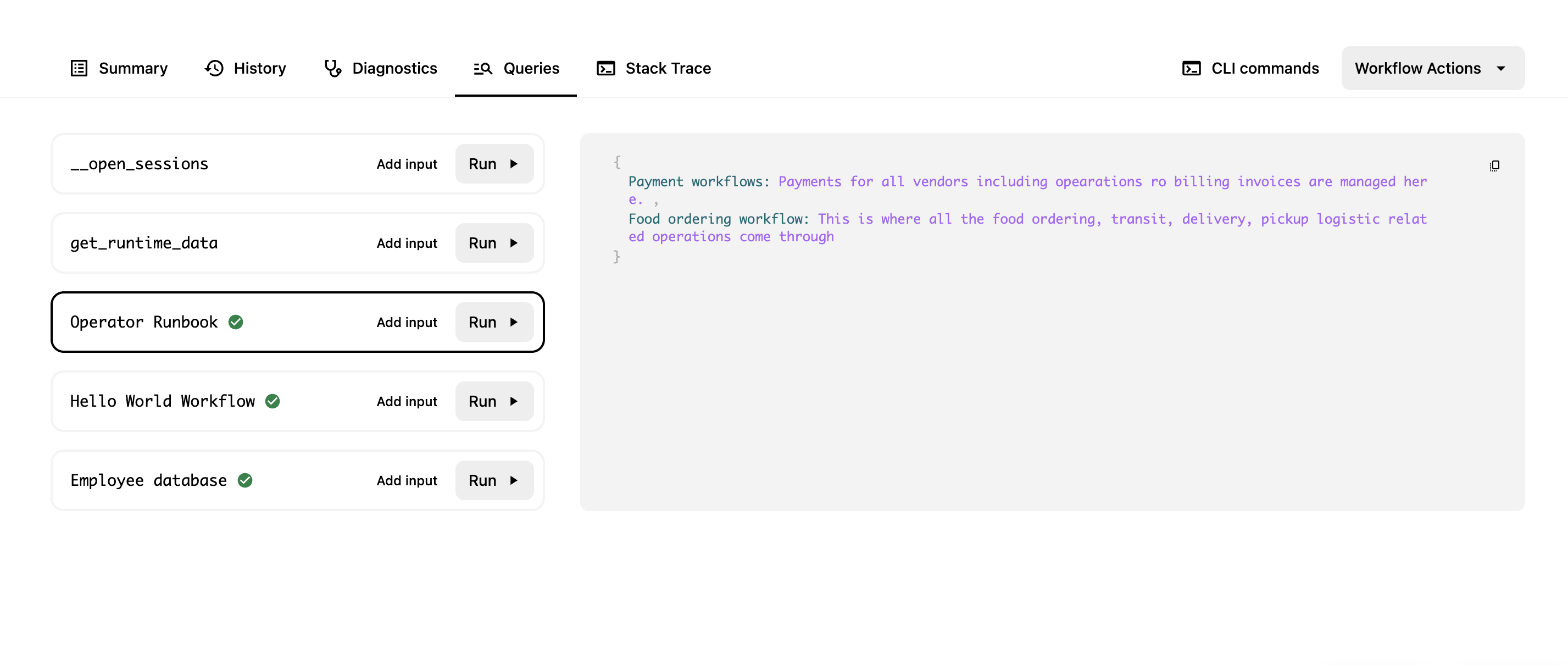 Cadence Web Queries Interface